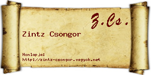 Zintz Csongor névjegykártya